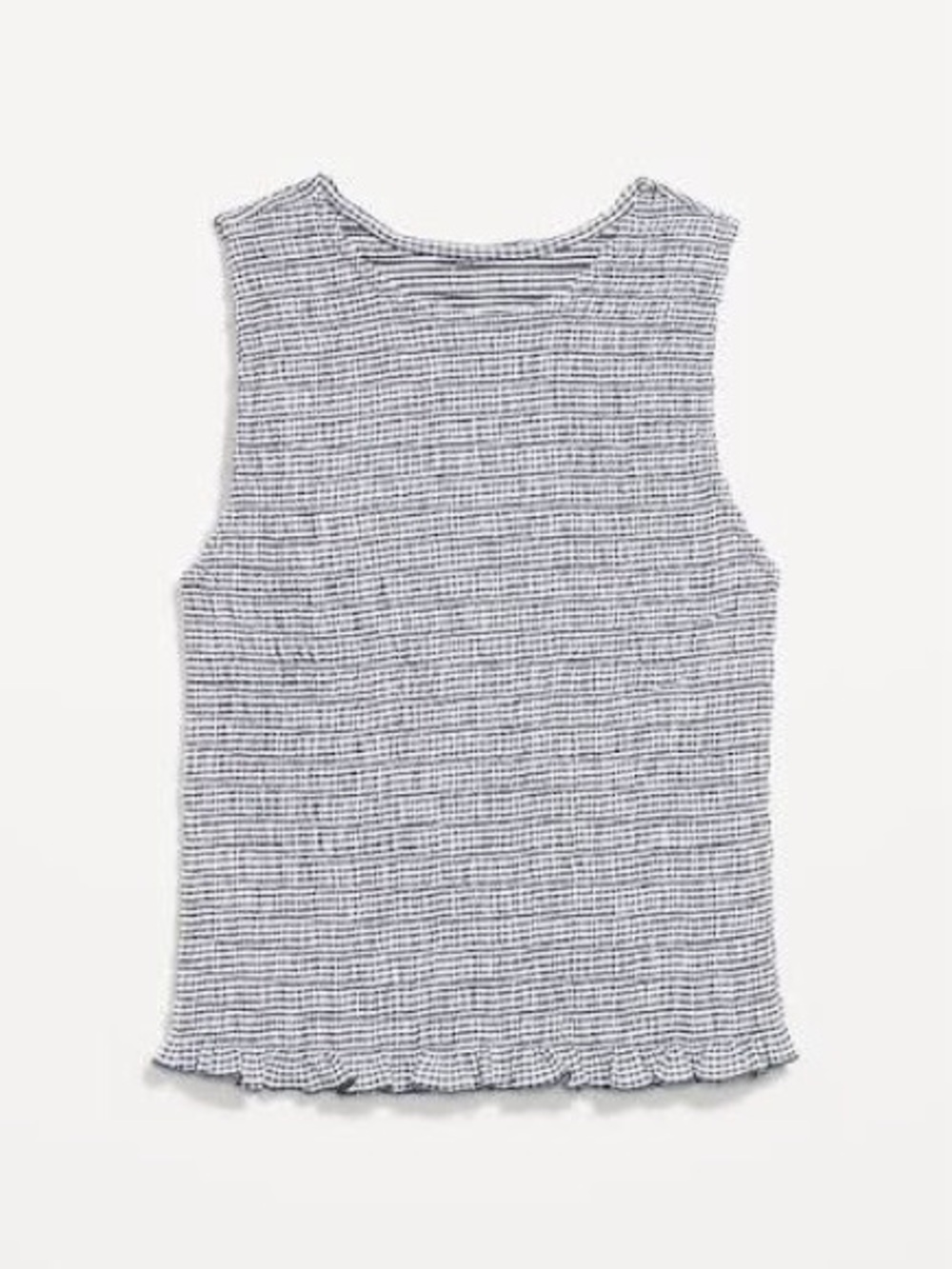 Old Navy Sleeveless Smocked Tank Top Navy Gingham Size Medium